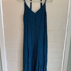 Anthropologie Blue Shell Top with Embroidered Size Label